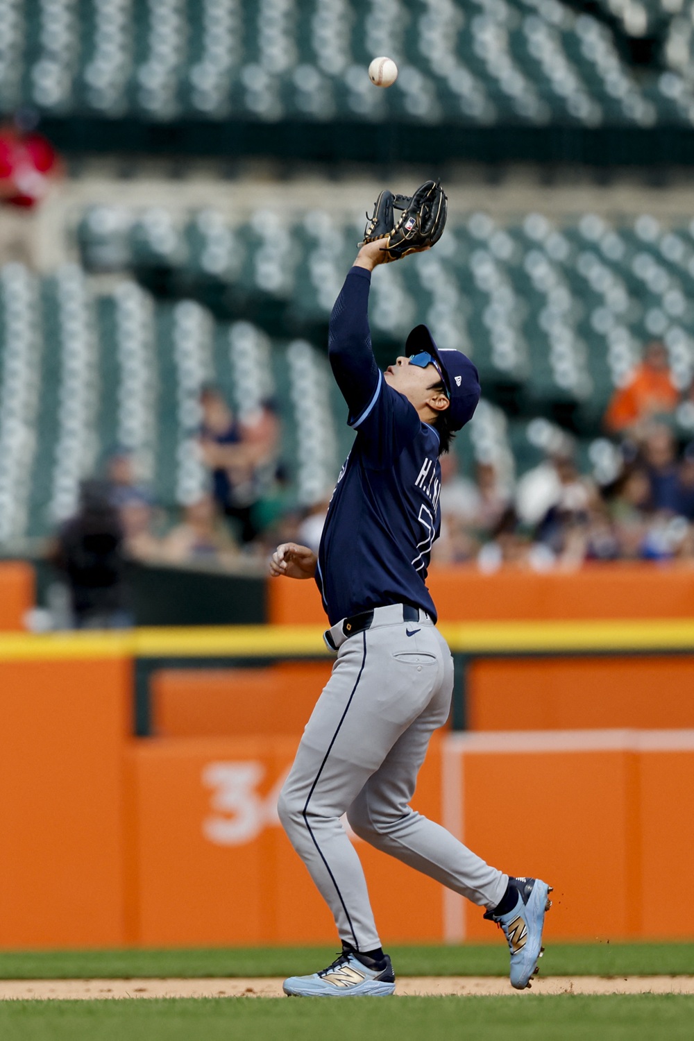 탬파베이 레이스 김하성이 올해 미국 메이저리그 정규시즌 경기에 출전해 수비하고 있다. REUTERS 연합뉴스