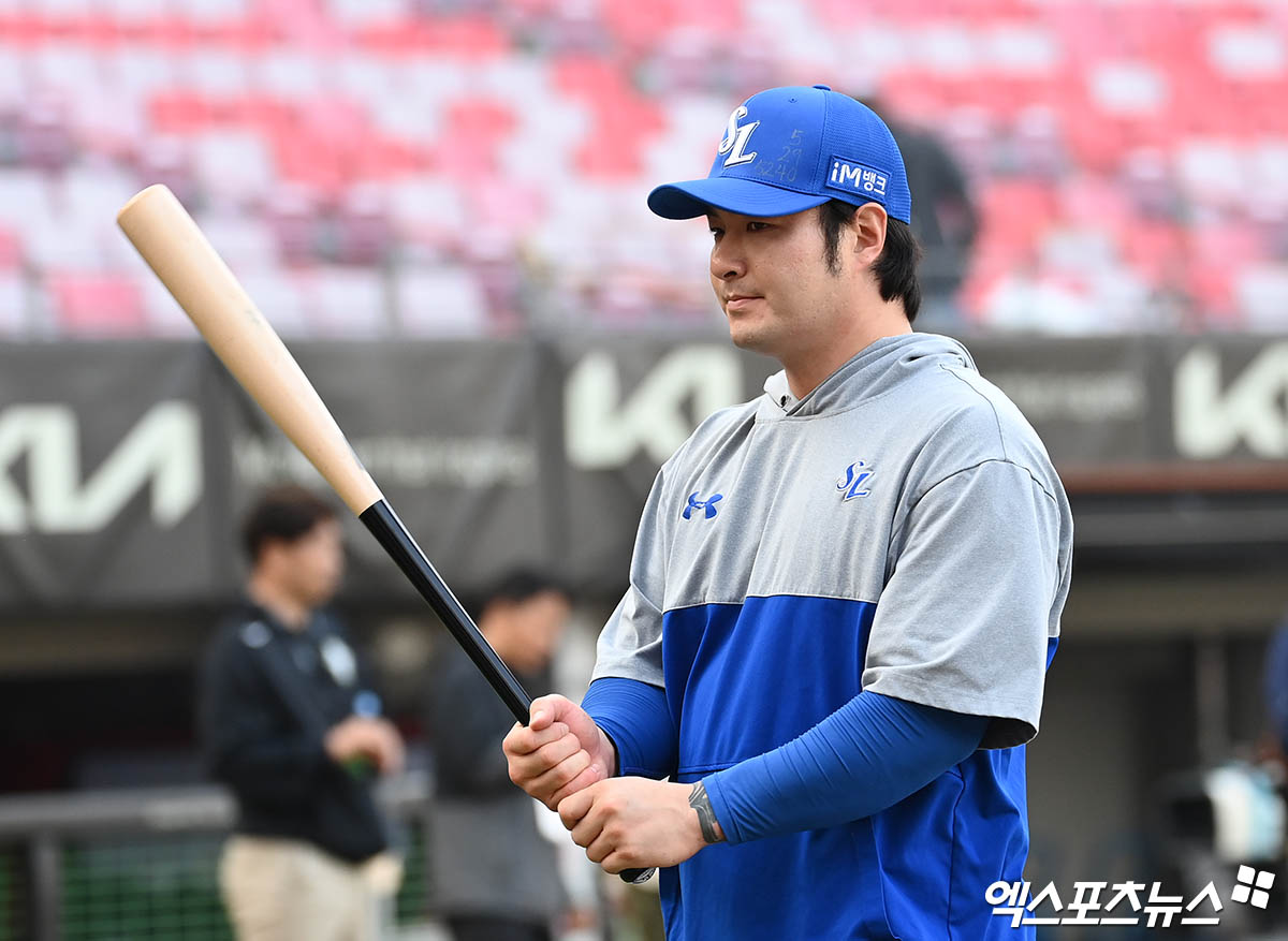 삼성 라이온즈 박병호가 정규시즌 경기를 앞두고 훈련에 임하고 있다. 엑스포츠뉴스 DB
