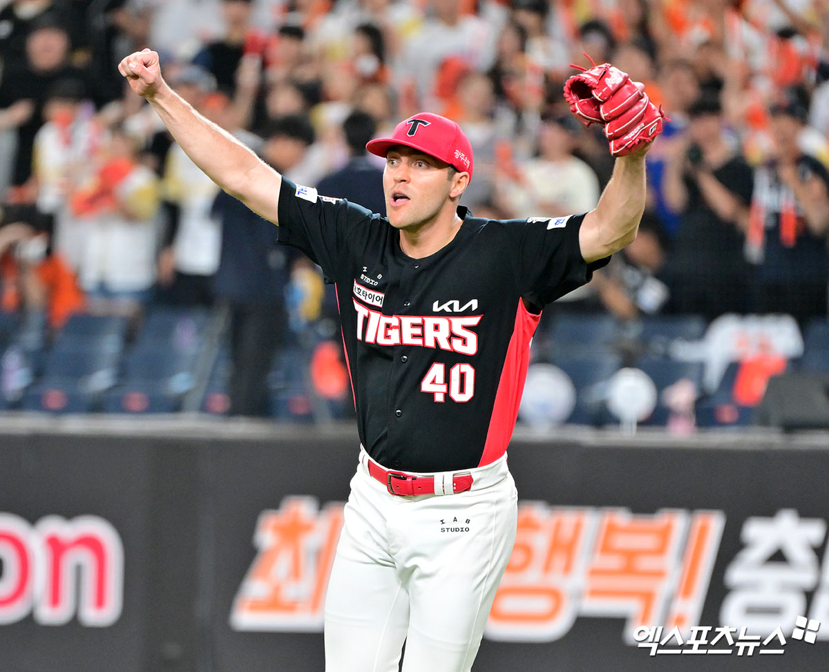 KIA 타이거즈 에이스 제임스 네일이 5일 부산 사직야구장에서 열린 2025 신한 SOL Bank KBO리그 롯데 자이언츠와의 팀 간 13차전에 선발등판, 6이닝 무실점 호투로 팀 승리를 이끌었다.