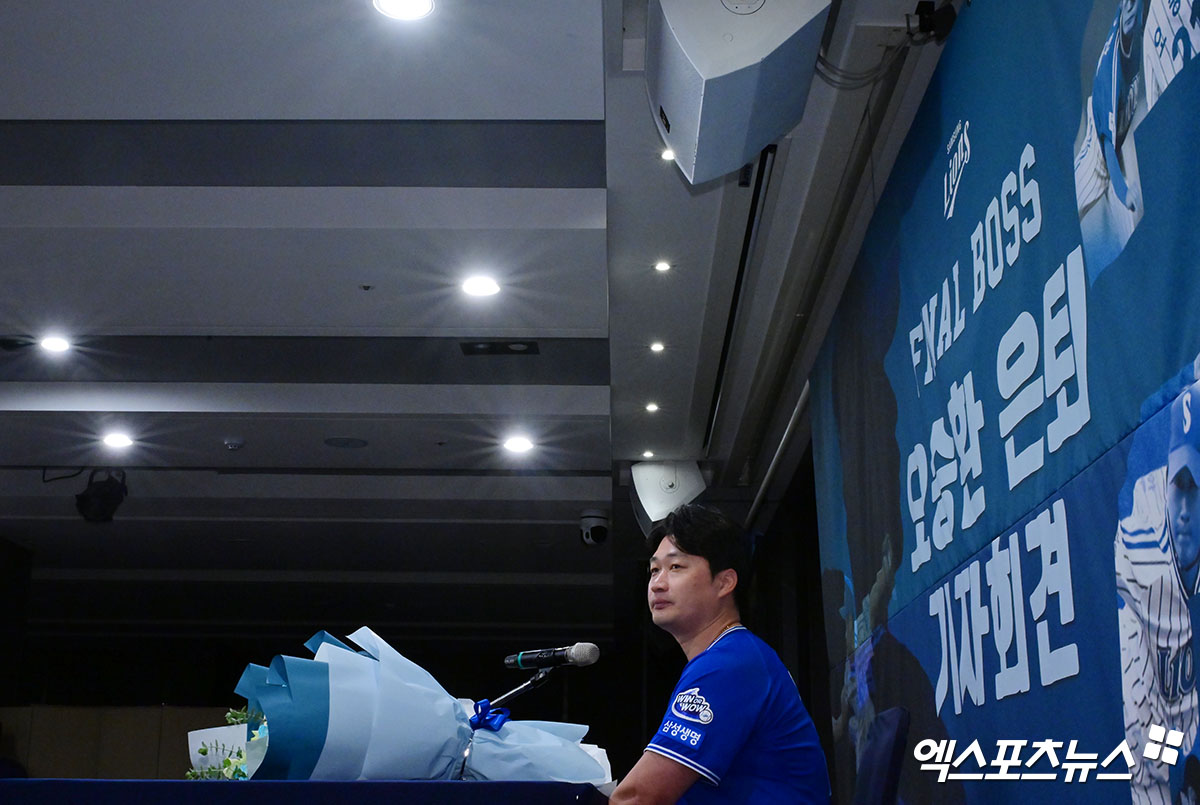 삼성 라이온즈 오승환이 지난 7일 인천에서 공식 은퇴 기자회견에 임하고 있다. 엑스포츠뉴스 DB