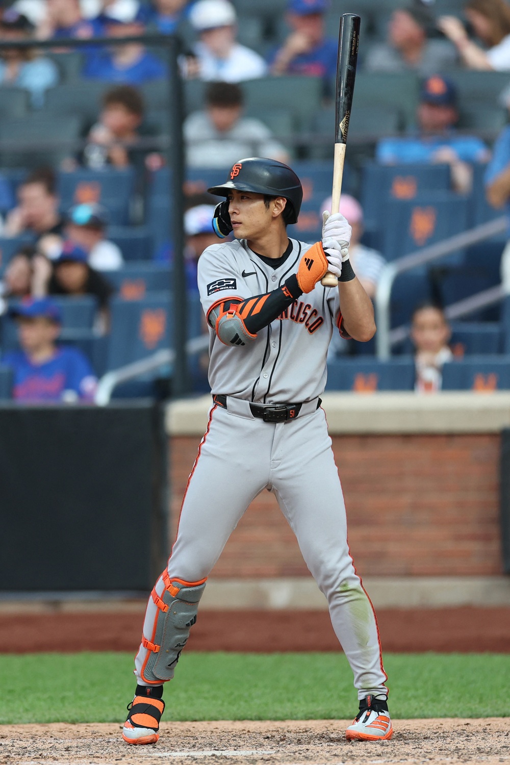 샌프란시스코 자이언츠 이정후가 올해 미국 메이저리그 정규시즌 경기에 출전해 타격을 준비하고 있다. AFP 연합뉴스