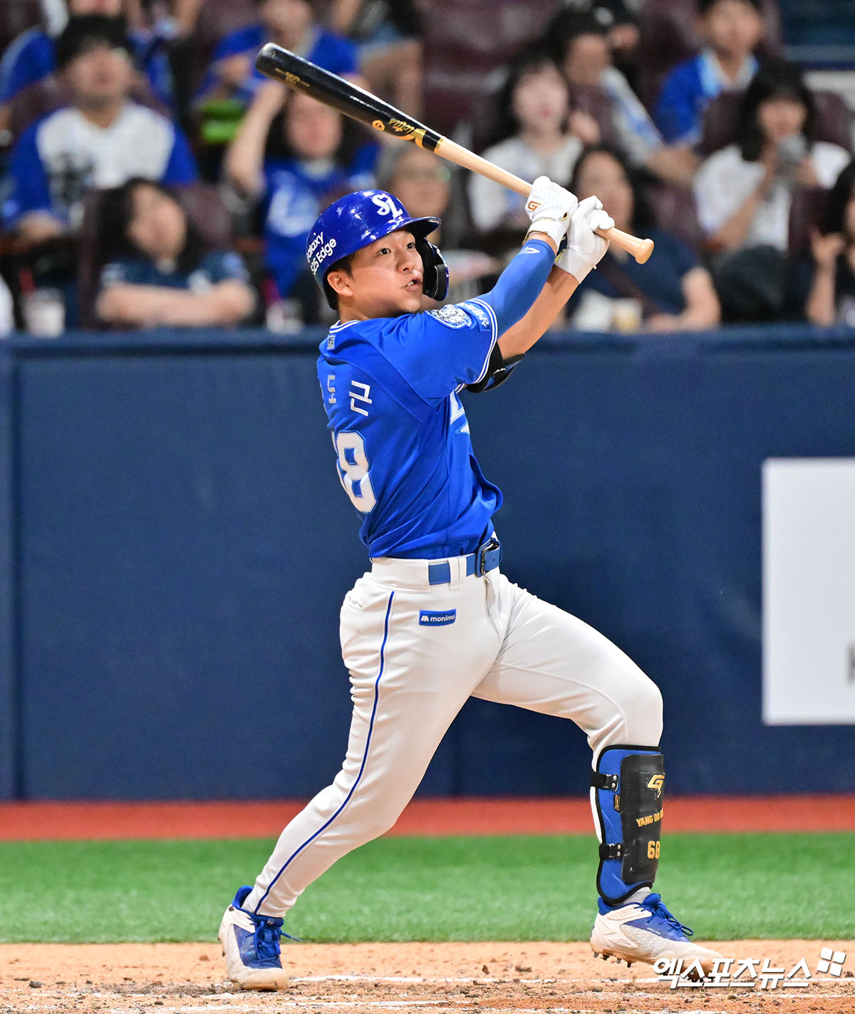 삼성 라이온즈 내야수 양도근이 16일 부산 사직야구장에서 열린 2025 신한 SOL Bank KBO리그 롯데 자이언츠와의 팀 간 12차전에서 2회초 1타점 적시타를 기록했다. 사진 엑스포츠뉴스 DB