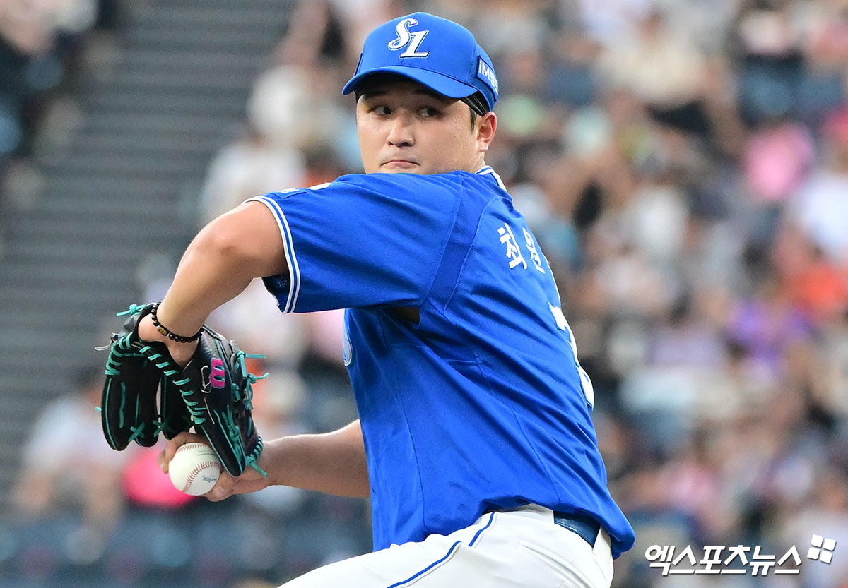 삼성 라이온즈 선발투수 최원태가 올해 정규시즌 경기에 등판해 투구하고 있다. 엑스포츠뉴스 DB