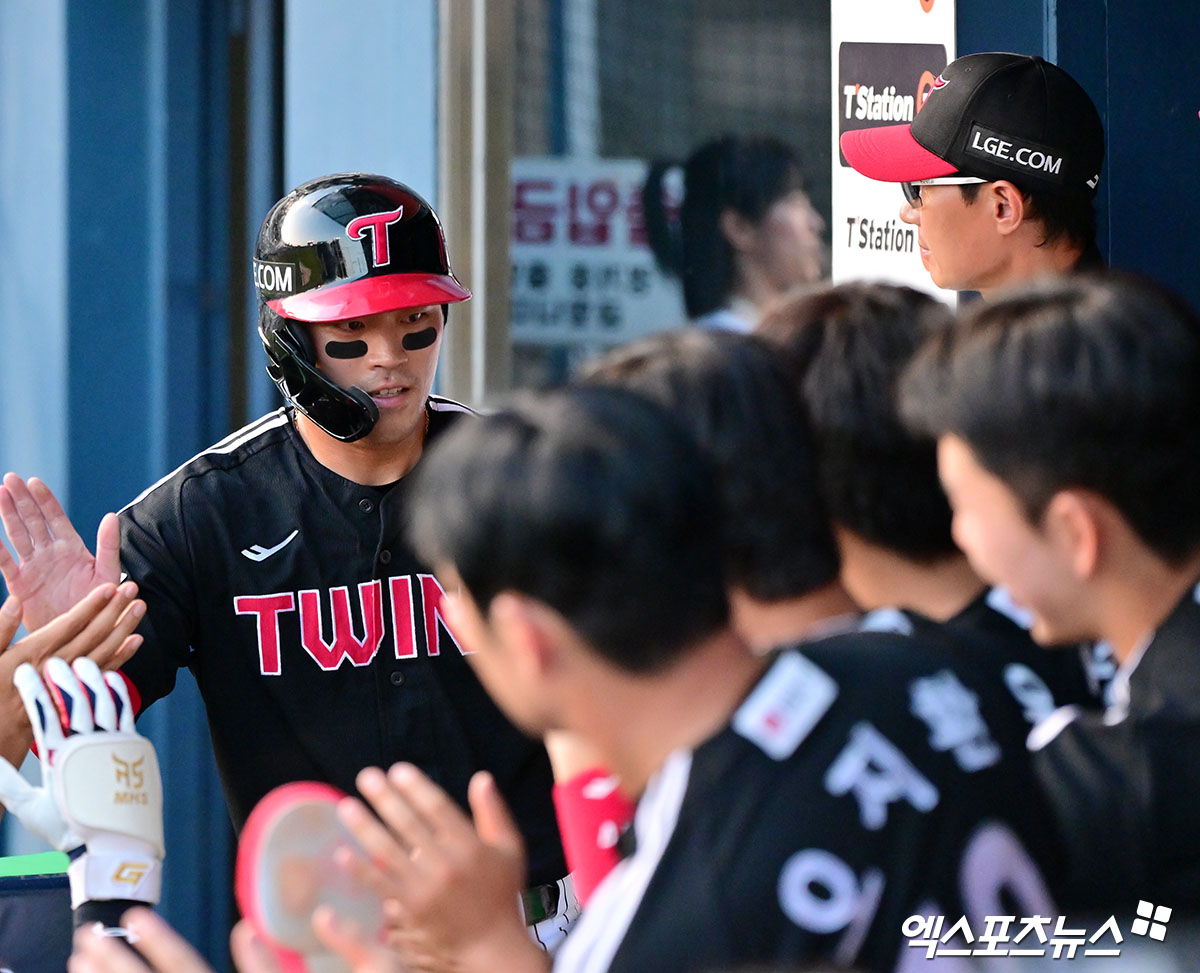 LG 트윈스 천성호가 20일 서울 잠실야구장에서 열린 2025 신한 SOL Bank KBO리그 롯데 자이언츠와의 팀 간 13차전에 2번타자 겸 우익수로 선발 출전한다. 사진 엑스포츠뉴스 DB