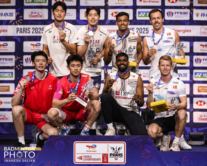 김원호-서승재는 1일(이하 한국시간) 프랑스 파리의 아디다스 아레나에서 열린 세계배드민턴연맹(BWF) 2025 세계개인배드민턴선수권 남자 복식 결승전에서 중국의 천보양-류이(11위) 조를 게임스코어 2-0(21-17 21-12)으로 완파하고 우승을 차지했다. 대한배드민턴협회 제공