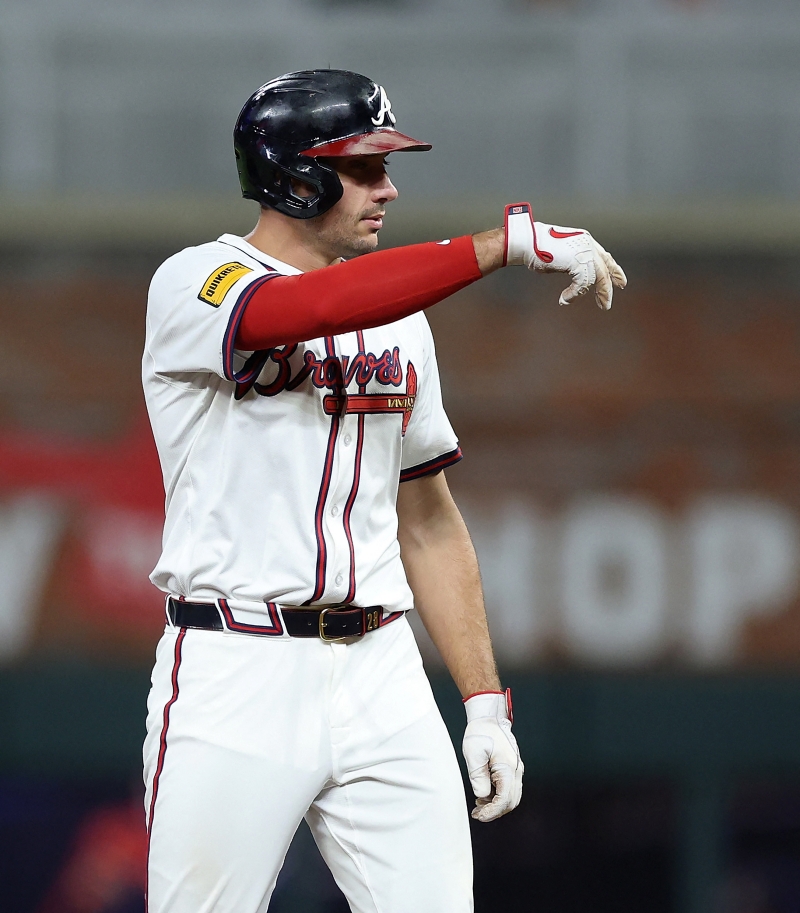 애틀랜타 브레이브스 내야수 맷 올슨이 역전 3점포로 팀 승리에 기여한 김하성을 칭찬했다. AFP 연합뉴스