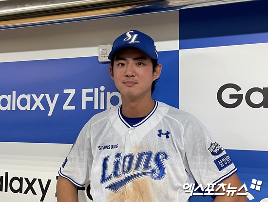 삼성 라이온즈 구자욱이 5일 대구 삼성라이온즈파크에서 열린 2025 신한 SOL 뱅크 KBO리그 키움 히어로즈와 홈경기 이후 취재진과 인터뷰에 응하고 있다. 엑스포츠뉴스 대구, 김유민 기자