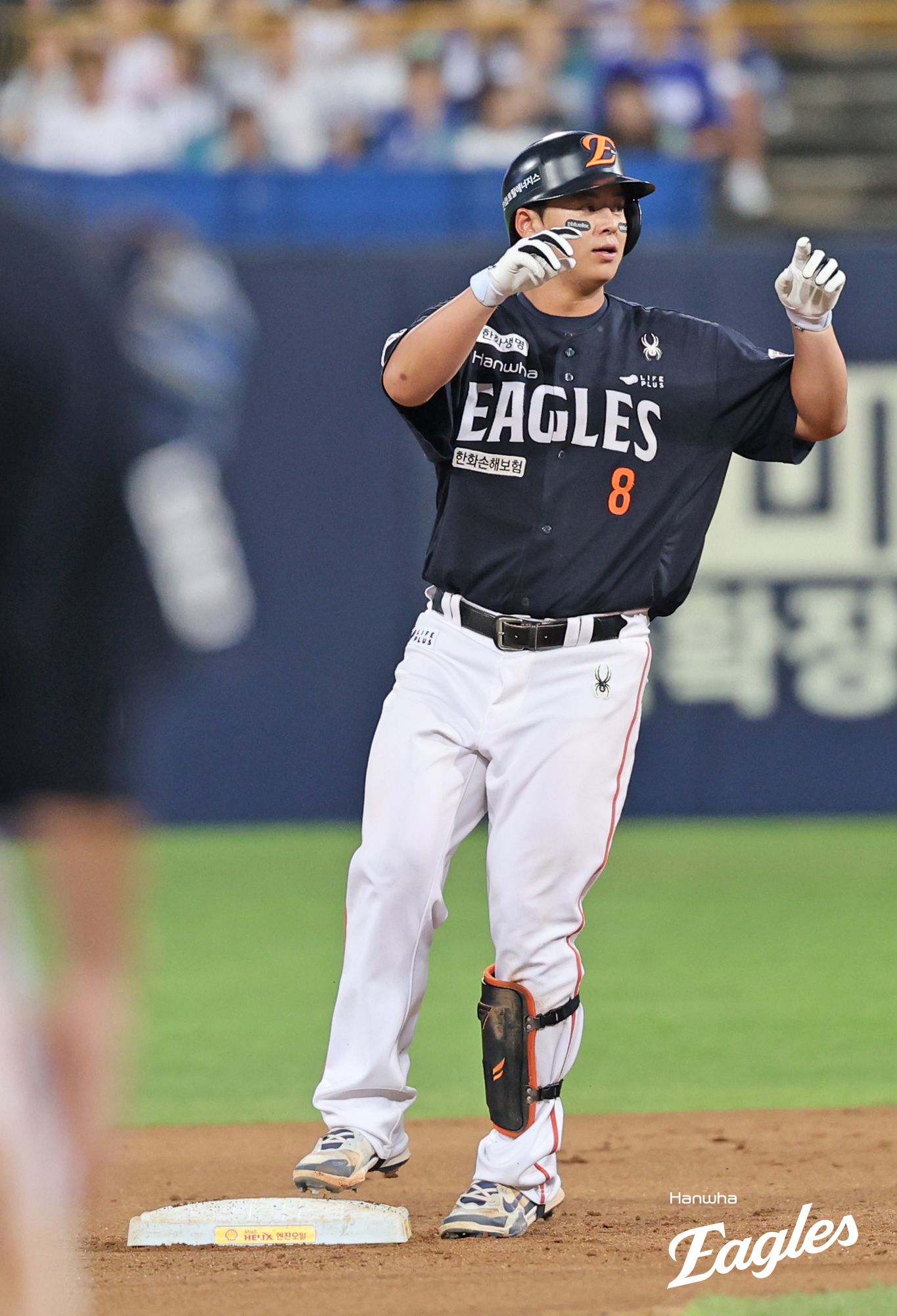 한화 이글스 4번타자 노시환이 9일 부산 사직야구장에서 열린 2025 신한 SOL Bank KBO리그 롯데 자이언츠와의 팀 간 14차전에서 홈런 포함 2안타 4타점을 기록, 팀 승리를 이끌었다. 사진 한화 이글스