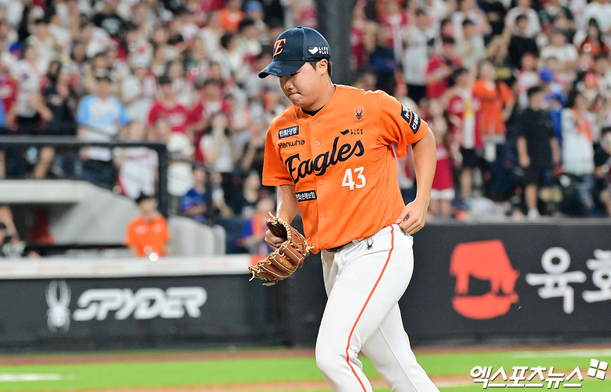 한화 이글스 우완 루키 정우주가 오는 15일 키움 히어로즈와의 대전 홈 경기에서 프로 데뷔 첫 선발등판에 나선다. 사진 엑스포츠뉴스 DB