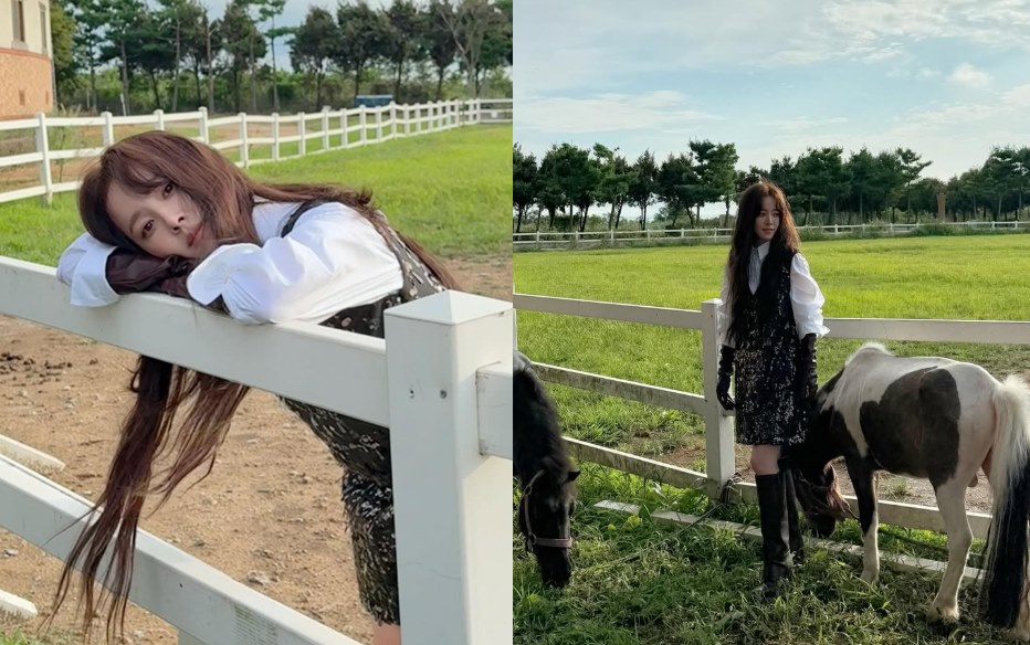한지민이 '목장 아가씨'로 변신했다. 사진=한지민 SNS
