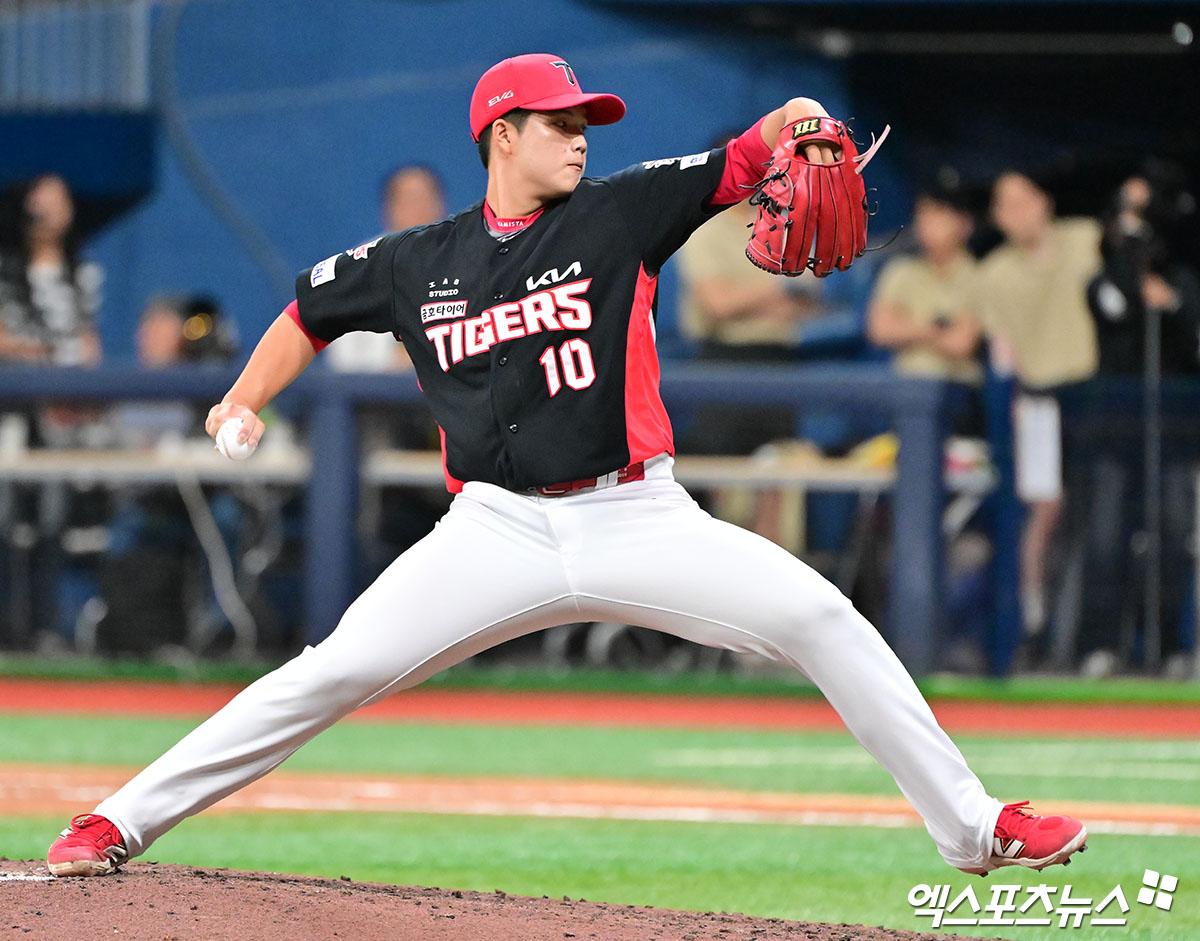 KIA 타이거즈 슈퍼루키 김태형이 지난 23일 문학 SSG 랜더스전에 선발등판, 5이닝 2실점으로 호투했다. 사진 엑스포츠뉴스 DB
