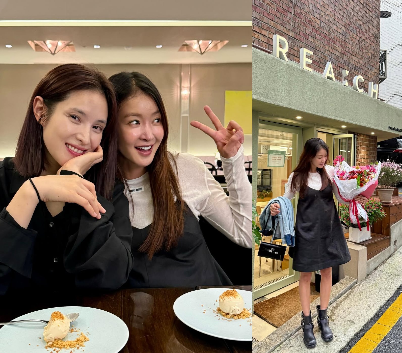 배우 이시영과 가수 거미. 사진=이시영