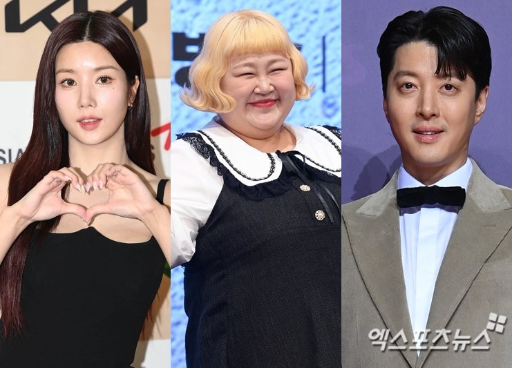 권은비, 홍윤화, 이동건(왼쪽부터)