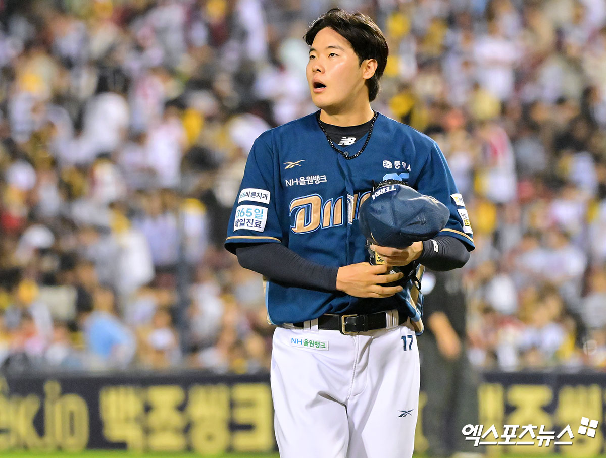 1일 오후 서울 송파구 잠실야구장에서 열린 '2025 신한 SOL Bank KBO리그' NC 다이노스와 LG 트윈스의 경기, 4회말 수비를 마친 NC 김영규가 더그아웃으로 향하고 있다. 엑스포츠뉴스 잠실, 김한준 기자