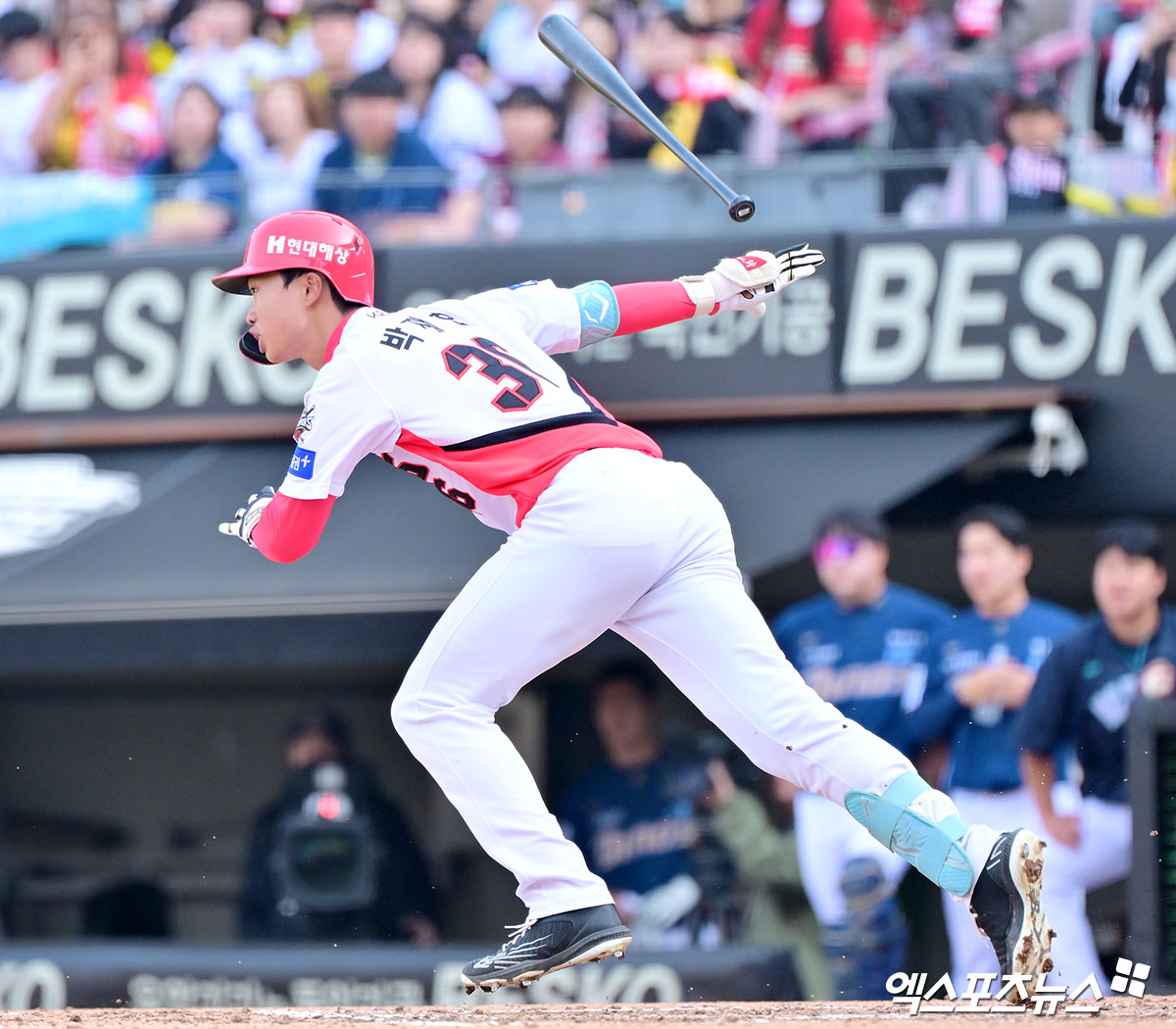 23일 오후 광주기아챔피언스필드에서 열린 '2025 신한 SOL Bank KBO리그' NC 다이노스와 KIA 타이거즈의 경기, 7회말 KIA 박재현이 타격을 하고 있다. 결과는 투수 땅볼 아웃. 엑스포츠뉴스 DB