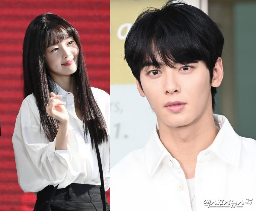 배우 한선화와 차은우.