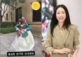 '9살 연하♥' 최지우 5세 딸 훌쩍 컸네…한복 입고 절 풍성한 한가위