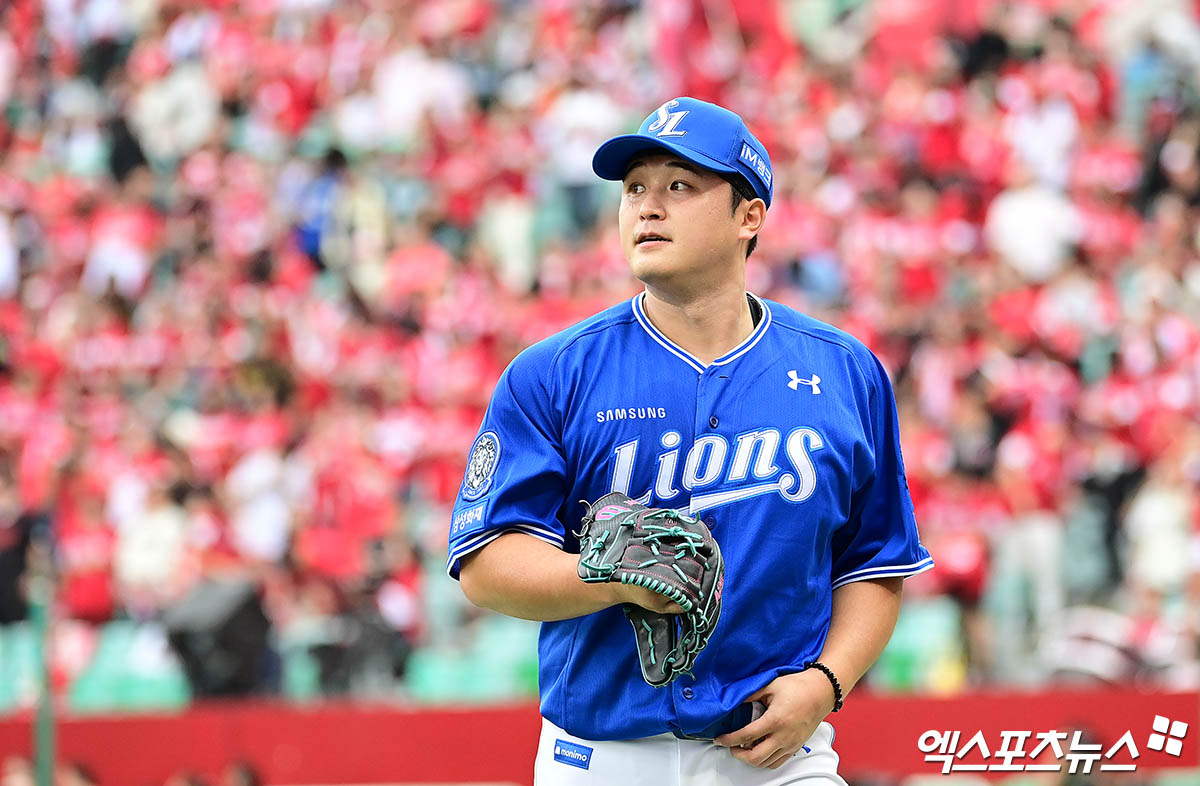 삼성 라이온즈 최원태가 9일 인천 SSG랜더스필드에서 열린 SSG 랜더스와의 2025 신한 SOL Bank KBO 준플레이오프(5전 3승제) 1차전에서 6이닝 무실점을 기록했다. 사진 김한준, 박지영 기자