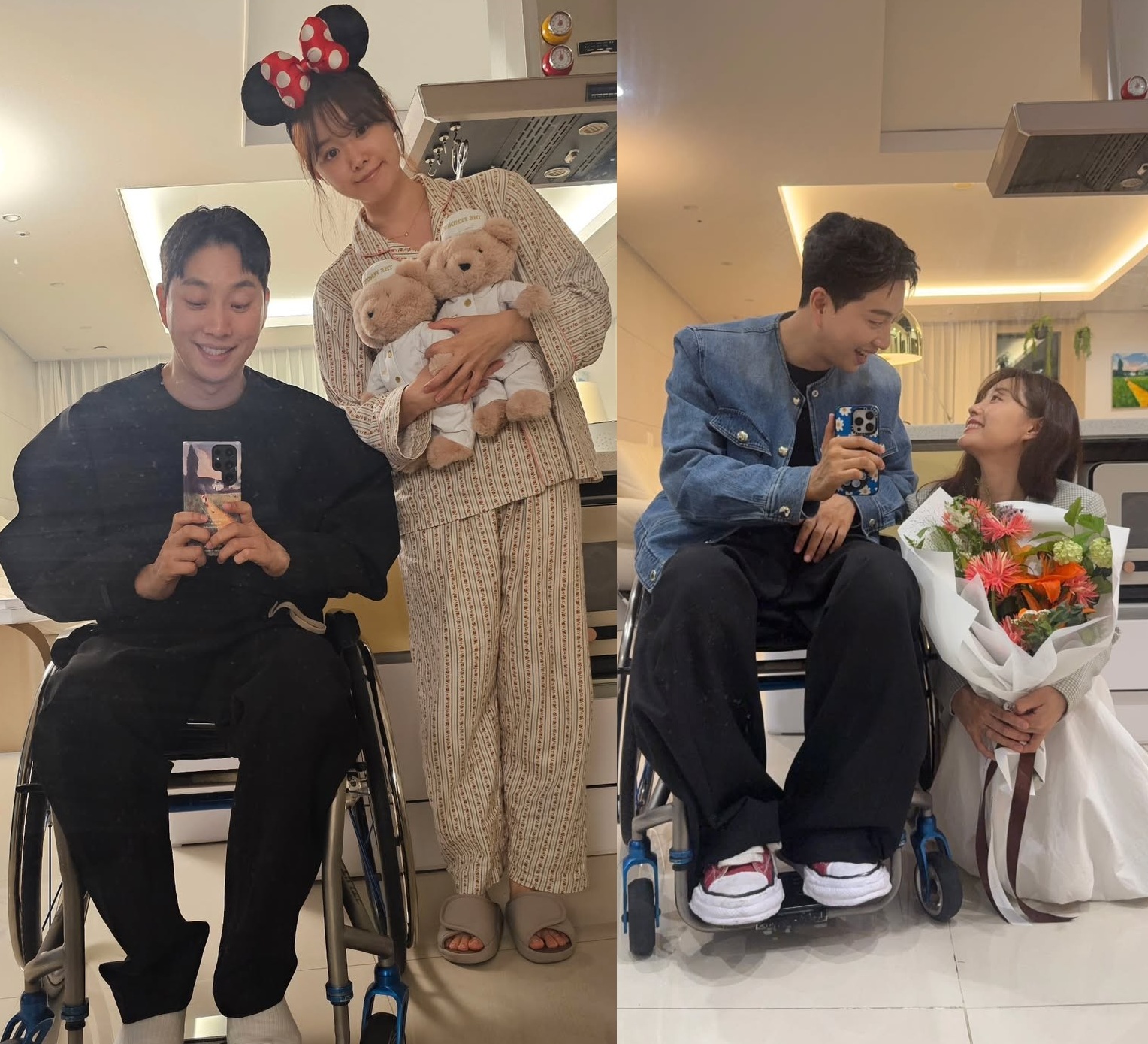 유튜버 '위라클' 박위와 송지은이 공개한 사진.