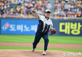 김재박 전 감독의 시구[포토]
