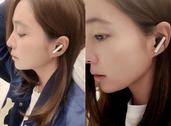 이어폰을 착용한 이민정. 사진=이민정 계정