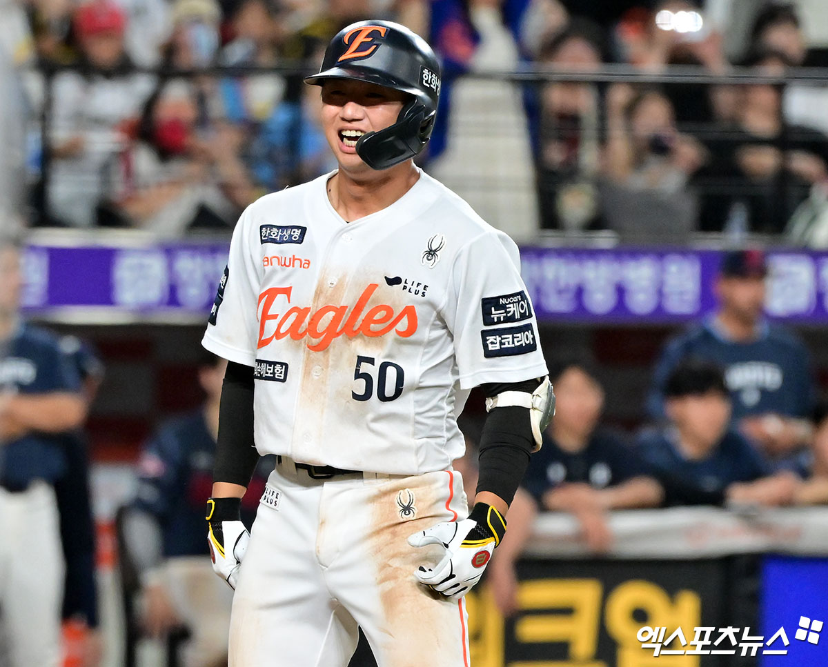 한화 이글스 외야수 이원석이 31일 대전 한화생명 볼파크에서 열리는 2025 신한 SOL Bank 한국시리즈(7전 4승제, 한화 1승3패) 5차전에 8번타자 겸 우익수로 라인업에 이름을 올렸다. 사진 엑스포츠뉴스 DB