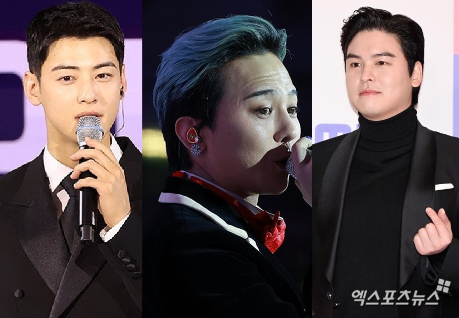 차은우와 지드래곤, 이장우.