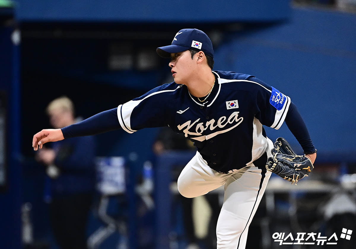 이민석(롯데 자이언츠)이 9일 서울 고척스카이돔에서 열린 '2025 네이버 K-베이스볼 시리즈(K-BASEBALL SERIES NAVER)' 체코와 두 번째 평가전에서 2이닝 무실점으로 호투했다. 사진 김한준, 박지영 기자