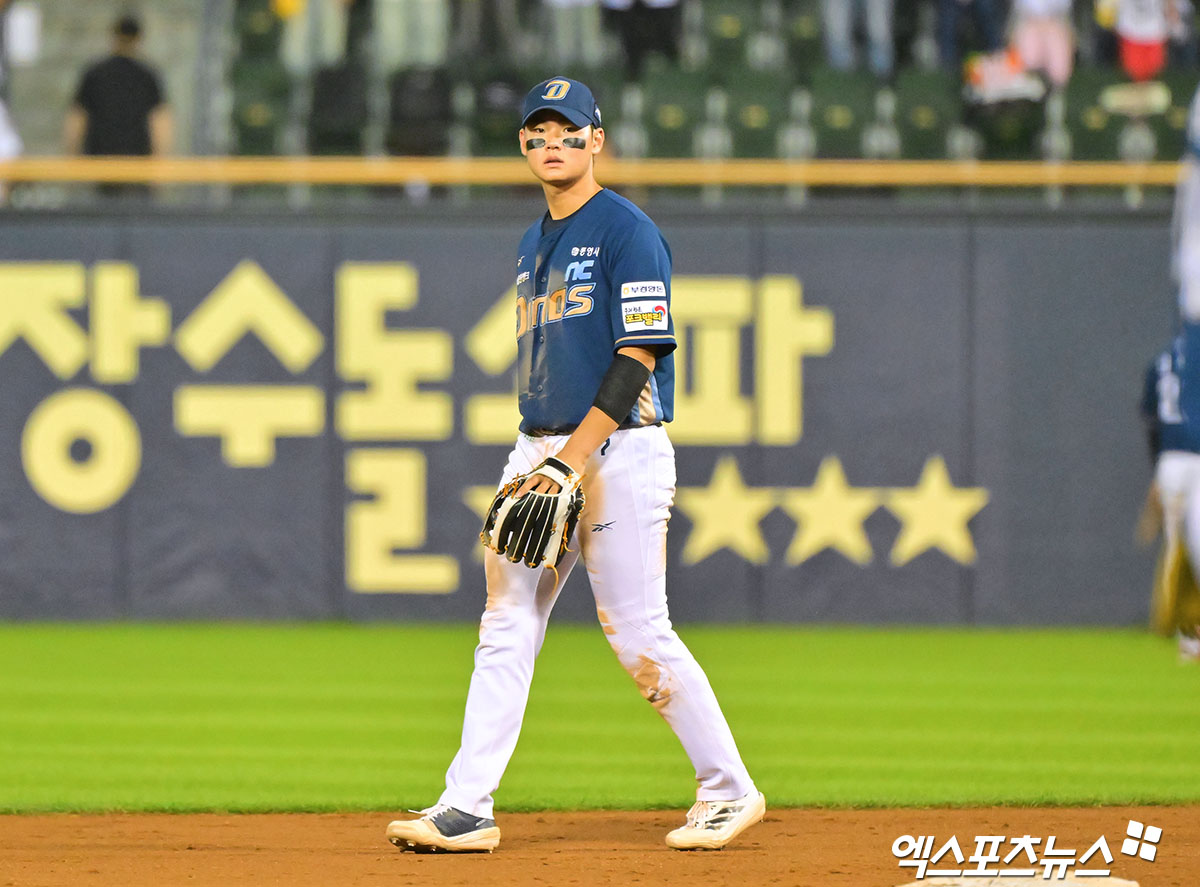 NC 다이노스 내야수 김주원이 18일 KBO가 발표한 2025 KBO 수비상 유격수 부문 수상자로 선정됐다. 사진 엑스포츠뉴스 DB