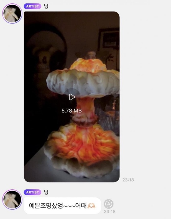 닝닝이 공개한 램프