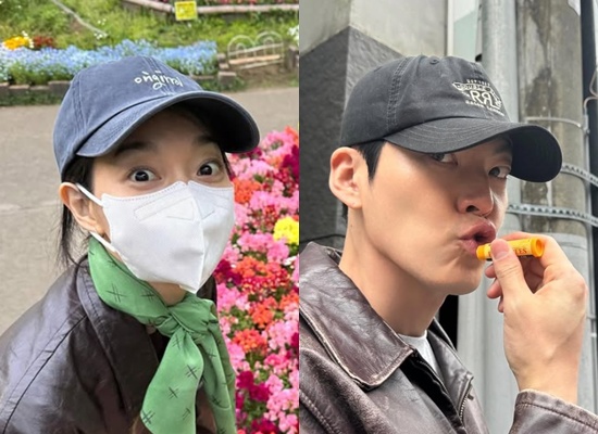 신민아와 김우빈. 각 계정