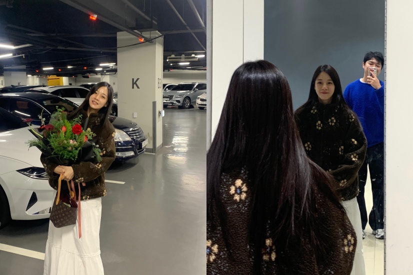 남편의 꽃 선물에 감동한 22기 옥순