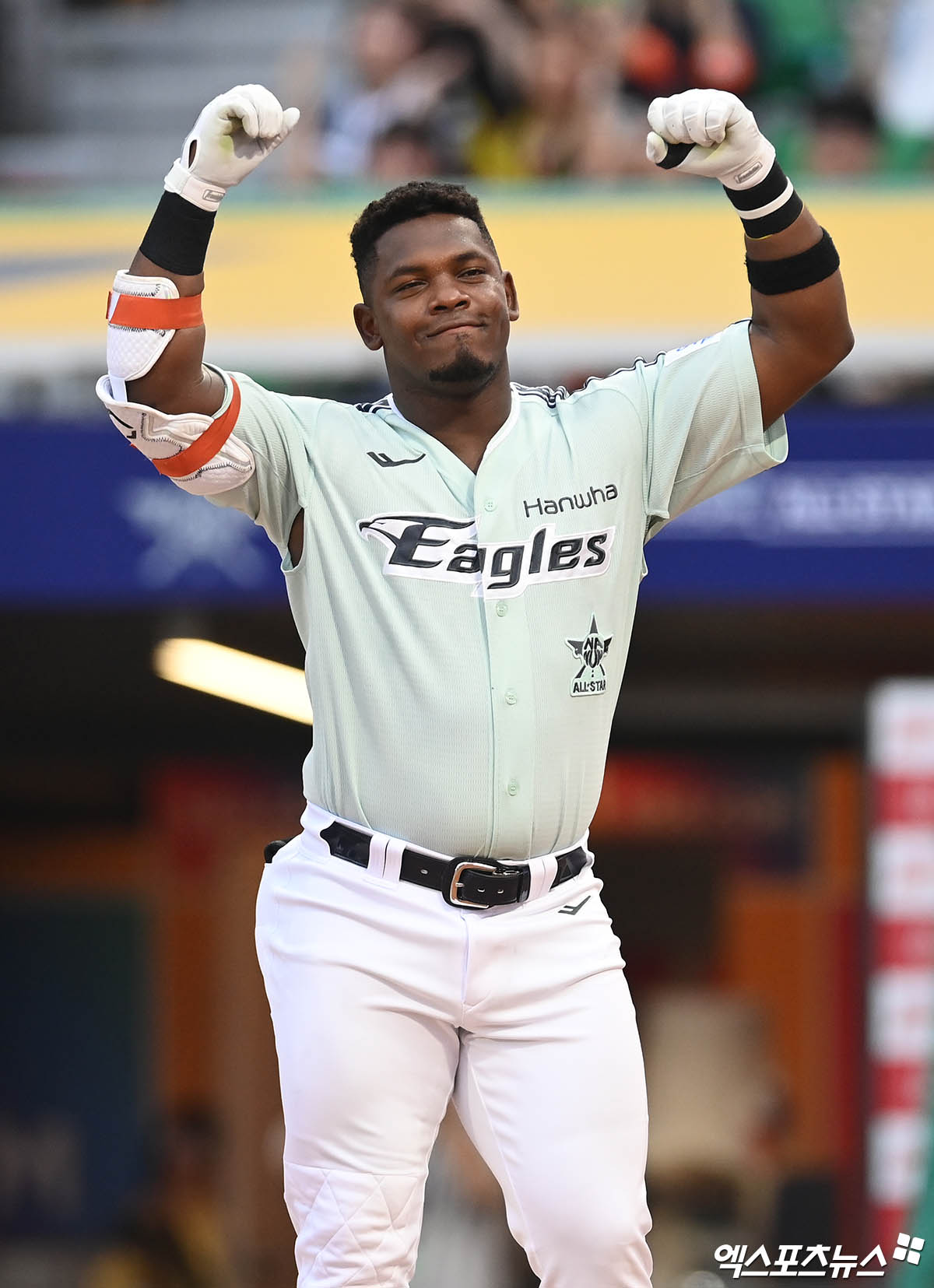 6일 오후 인천SSG랜더스필드에서 열린 '2024 신한 SOL Bank KBO 올스타전' 드림 올스타와 나눔 올스타의 경기, 나눔이 4:2의 스코어로 승리했다. 나눔 페라자가 댄스 세리머니를 선보이고 있다. 페라자는 2년 만인 2026년 다시 한화에 입단한다. 엑스포츠뉴스DB