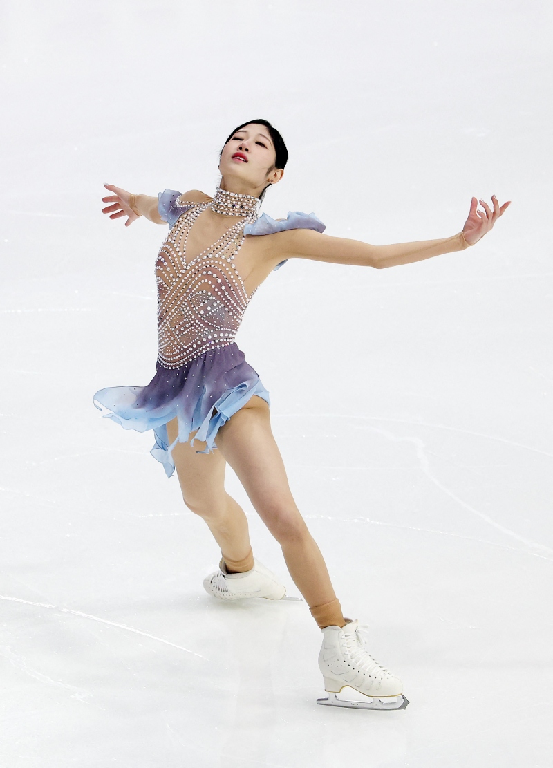 이해인은 29일 서울 양천구 목동실내빙상장에서 열린 2025 KB금융 전국 남녀 피겨스케이팅 회장배 랭킹대회 겸 국가대표 선발전 여자 싱글 쇼트프로그램에서 4위를 차지했다. AFP연합뉴스
