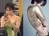 손수아, '온 몸에 금가루칠' 파격 세미 누드 후…"운동화에도 계속 반짝이가" [엑's 이슈]