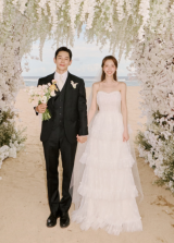 방민아♥온주완, '극비 결혼' 후 고삐 풀렸다…웨딩사진 공개→'하트' 댓글까지 [엑's 이슈]