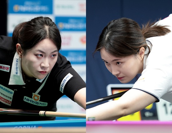 김민아(왼쪽)와 강지은(오른쪽). PBA