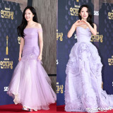 '라벤더 여신' 채원빈-김지연, 레드카펫 물들인 보랏빛 향기