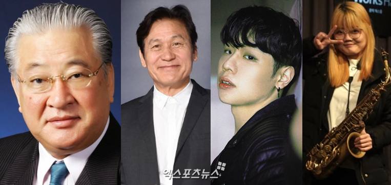 (왼쪽부터) 김영인, 안성기, 진데님, 이수정