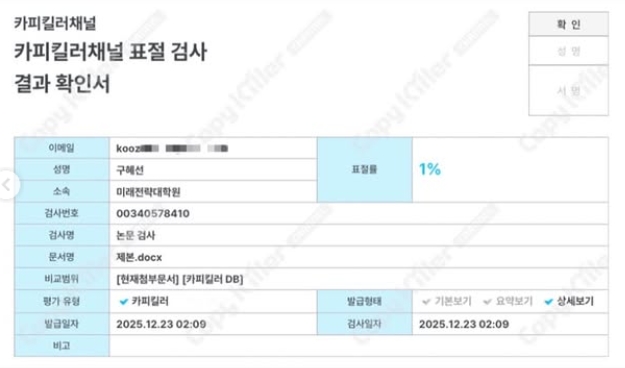 사진 = 구혜선 계정, 졸업 논문 표절률 검사