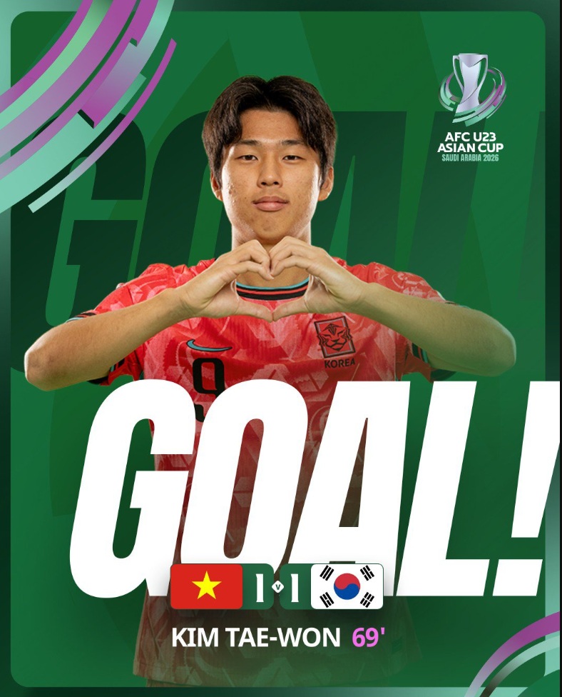 이민성 감독이 이끄는 대한민국 23세 이하(U-23) 축구 국가대표팀은 24일(한국시간) 사우디아라비아 제다의 킹 압둘라 스포츠 시티 홀 스타디움에서 열린 베트남과의 2026 아시아축구연맹(AFC) U-23 아시안컵 3·4위전에서 2-2로 비긴 뒤 승부차기에서 6-7로 패했다. 이날 이민성호는 김상식 감독이 이끄는 베트남에 전반 30분 선제골을 허용해 0-1로 끌려갔다. 이후 후반 24분 김태원의 동점골로 균형을 맞췄지만 후반 26분 프리킥 상황에서 실점해 다시 리드를 내줬다. 후반 종료 직전 극적인 동점골을 넣었으나 연장전에서 점수를 내지 못하면서 승부차기에서 졌다. AFC