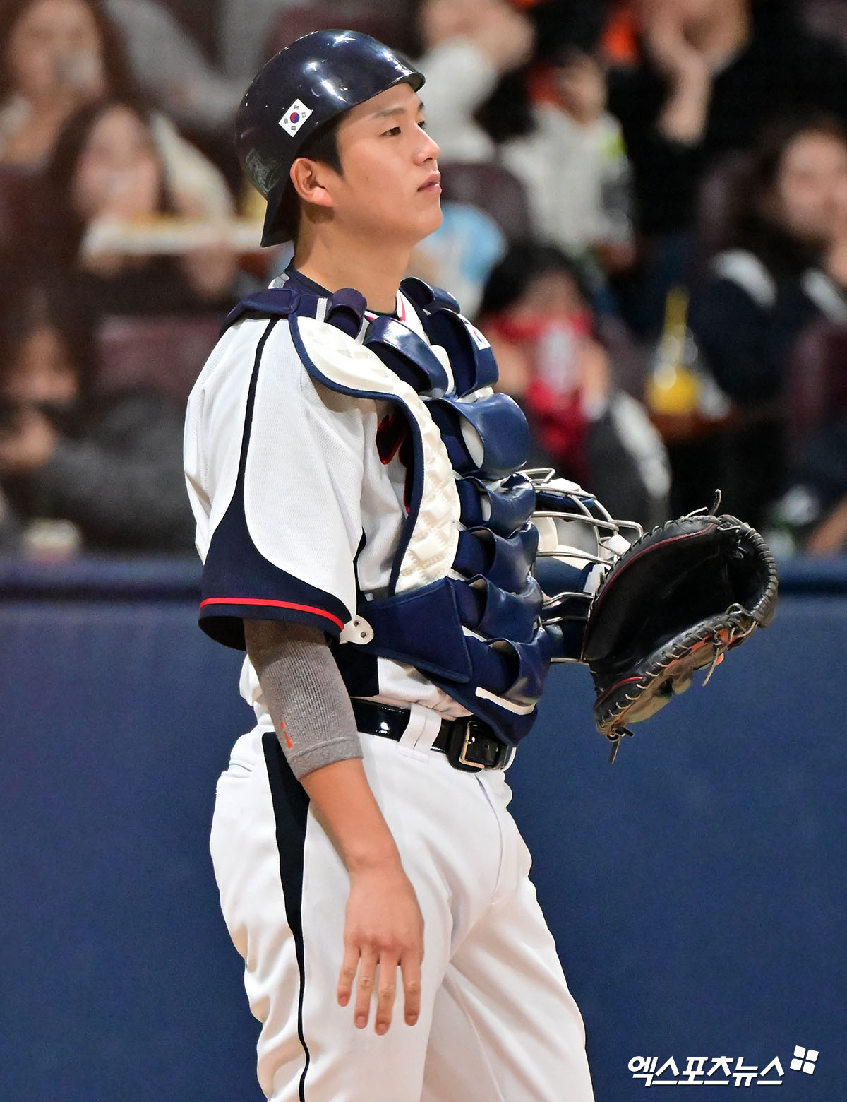 8일 오후 서울 구로구 고척스카이돔에서 열린 '2025 NAVER K-BASEBALL SERIES' 대한민국과 체코의 평가전 경기, 7회초 대한민국 조형우가 교체 출전하고 있다. 엑스포츠뉴스 DB