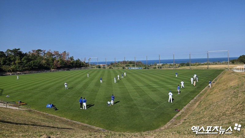삼성 라이온즈가 지난 10일부터 2026시즌 대비 2차 스프링캠프를 진행 중인 일본 오키나와 온나손 아카마 구장. 사진 엑스포츠뉴스