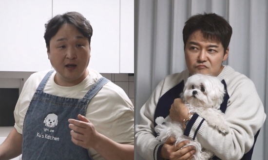 꽃분이를 안고 있는 전현무, MBC