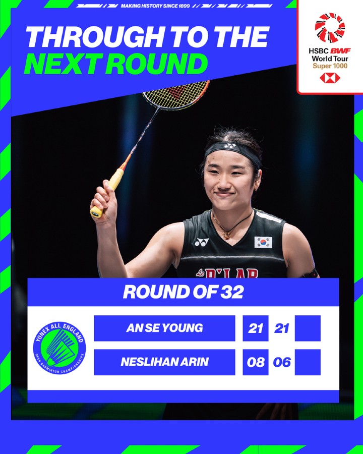 '배드민턴 여제' 안세영(삼성생명·세계 1위)이 127년 전통의 전영 오픈 첫 경기부터 완승을 거두며 산뜻한 출발을 알렸다. 안세영은 3일(한국시간) 영국 버밍엄의 유틸리타 아레나에서 열린 2026 세계배드민턴연맹(BWF) 전영 오픈(슈퍼 1000) 여자단식 1회전(32강)에서 네슬리한 아린(튀르키예·세계랭킹 34위)를 상대로 게임스코어 2-0(21-8 21-6) 압승을 거두며 16강에 진출했다. SNS