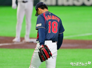 야마모토 ‘볼넷이라니’[포토]