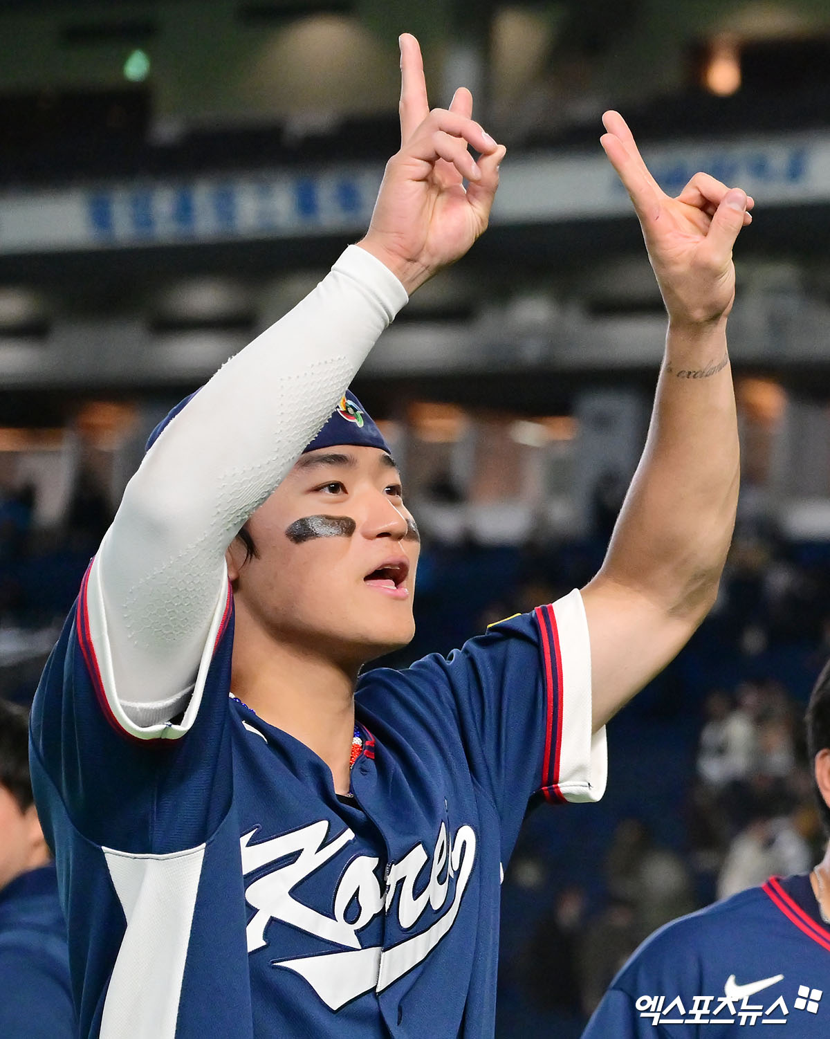 9일 오후 일본 도쿄돔에서 열린 2026 월드베이스볼클래식(WBC) C조 한국과 호주의 경기, 한국이 호주에 7:2로 승리하며 17년 만에 대회 2라운드 진출에 성공했다.  한국 김도영이 기뻐하고 있다. 도쿄, 김한준 기자