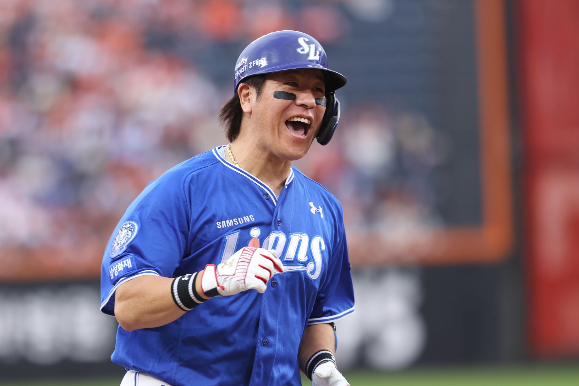 삼성 라이온즈 포수 강민호가 12일 대전 한화생명 볼파크에서 열린 한화 이글스와의 2026 KBO 시범경기 개막전에서 2타점 적시타를 기록했다. 사진 엑스포츠뉴스 DB