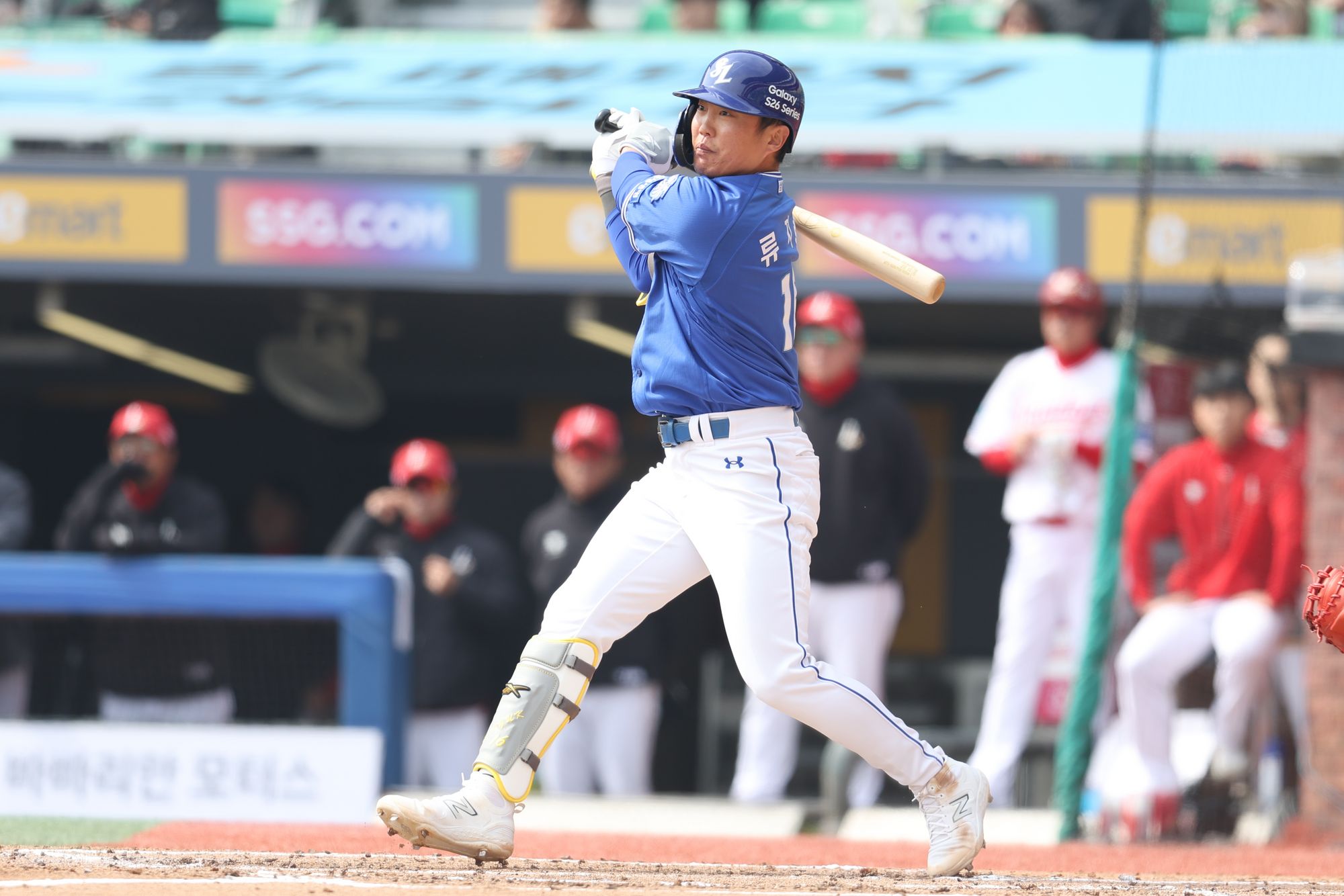 삼성 라이온즈 베테랑 내야수 류지혁이 16일 인천 SSG랜더스필드에서 열린 2026 KBO 시범경기 5차전 SSG와의 경기에서 3회초 선제 결승 솔로 홈런을 기록했다. 사진 삼성 라이온즈