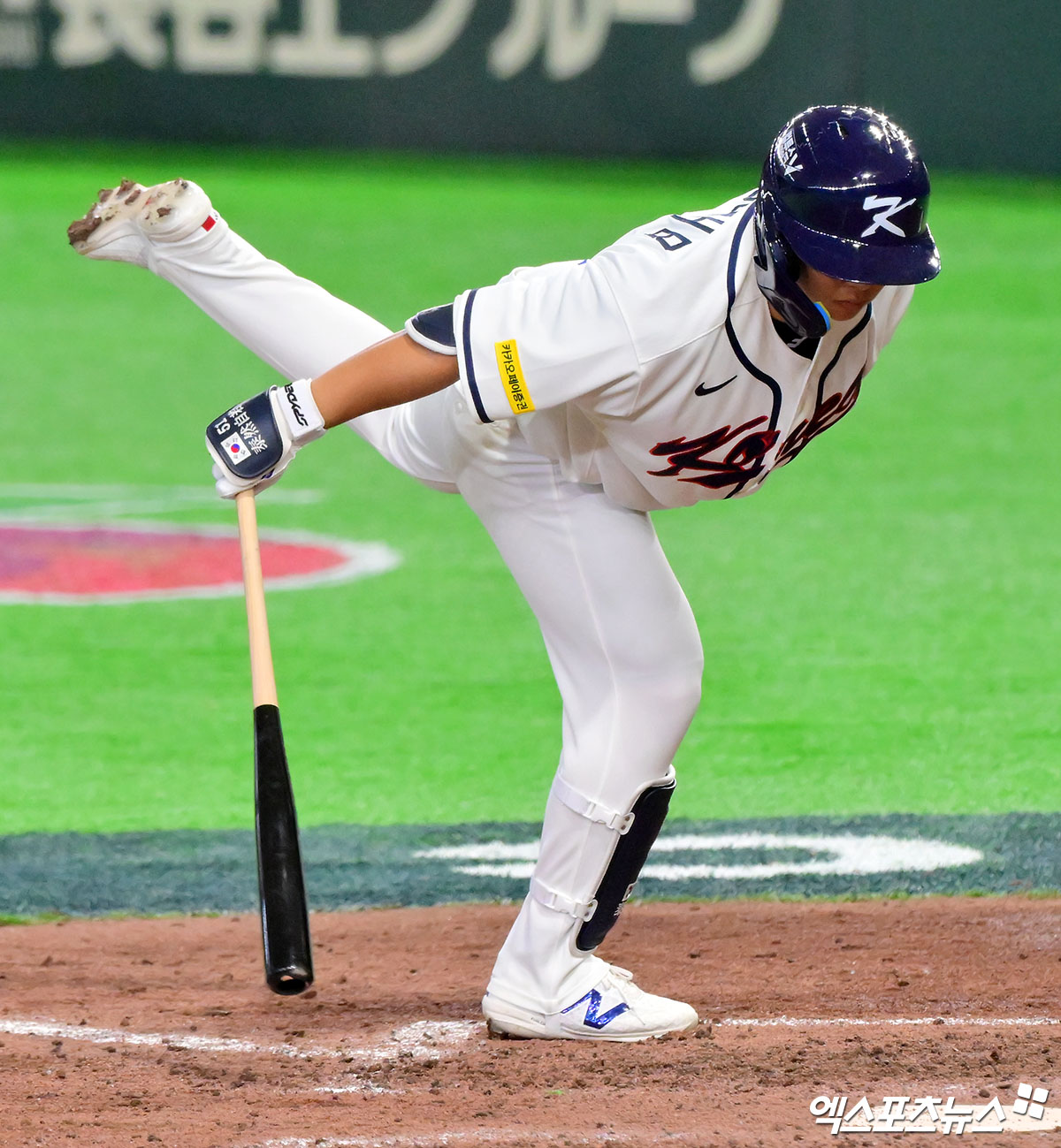 8일 오후 일본 도쿄돔에서 열린 2026 월드베이스볼클래식(WBC) C조 한국과 대만의 경기, 8회말 1사 한국 문현빈이 헛스윙 삼진을 당하고 있다. 엑스포츠뉴스 DB
